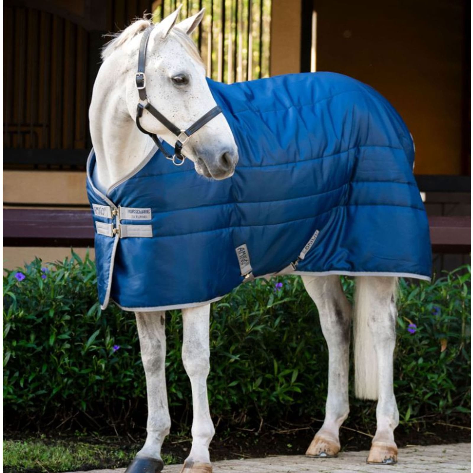 HORSEWARE IRELAND Amigo Ripstop Insulator Navy/Titanium Grey Pony 100g Blanket