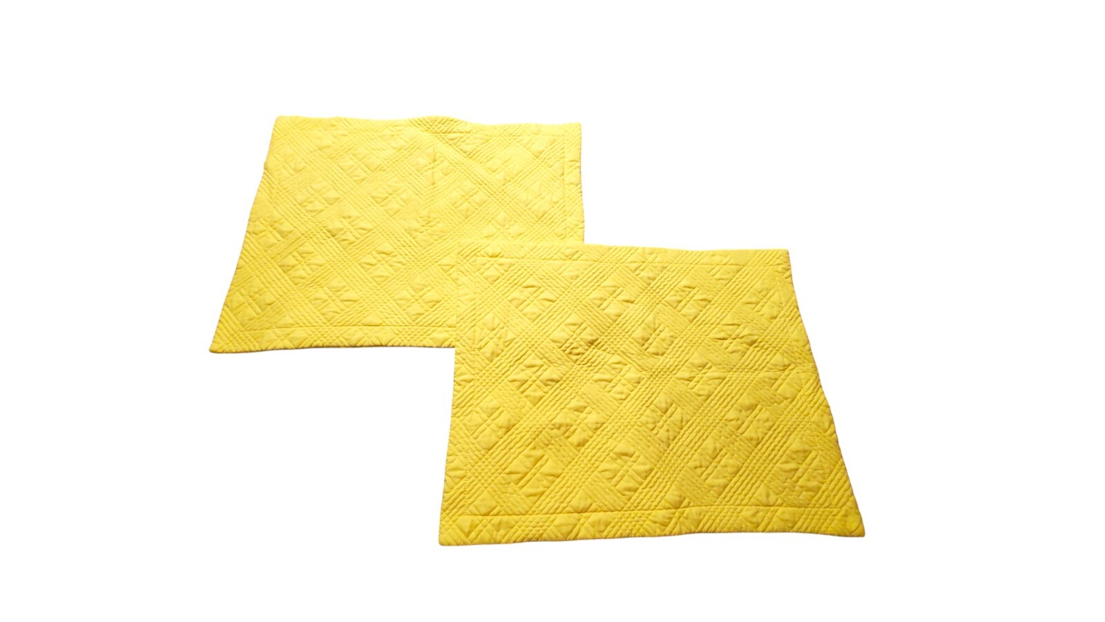Standard Pillow Shams Set of 2 Textured Sunny Yellow Soft Brushed Fabric