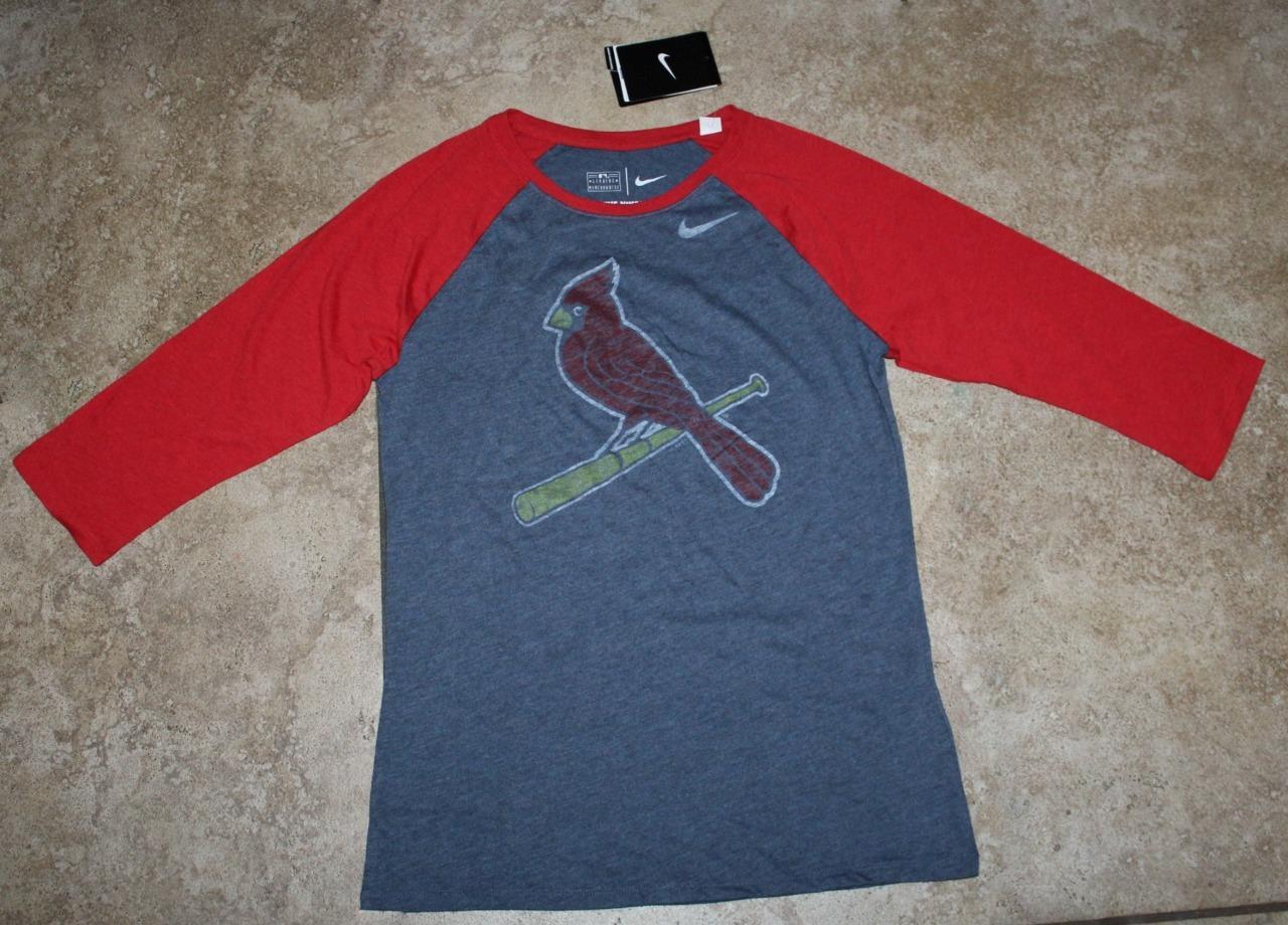 NWT Womens NIKE St. Louis Cardinals Retro Style 3/4 Raglan Sleeve T-Shirt *N2