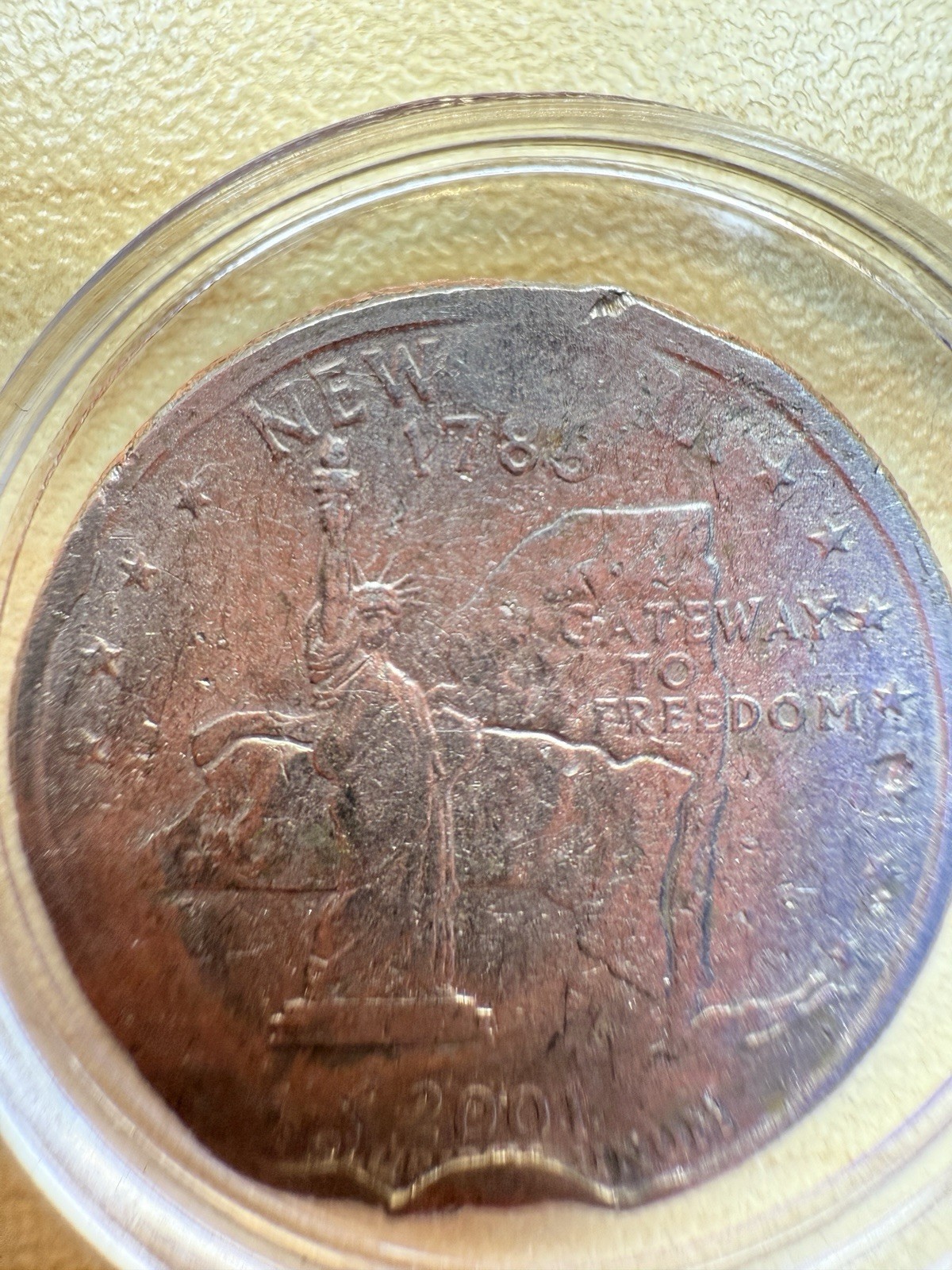 2001 New York Quarter With MAJOR Errors From Mint On Front And Back!!! RARE