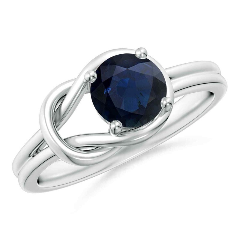 Blue Sapphire Gemstone Wedding Solitaire Ring Jewelry 925 Sterling Silver US 7
