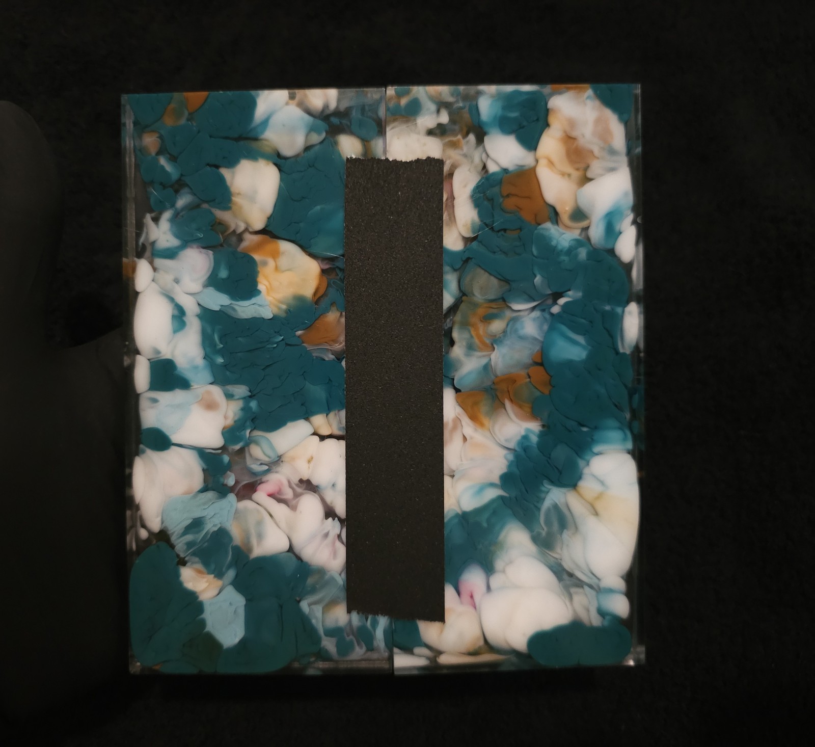 Resin Knife Scales - Tidepool - Handmade Epoxy Handle Material - 5¾" × 2½" × ⅜"