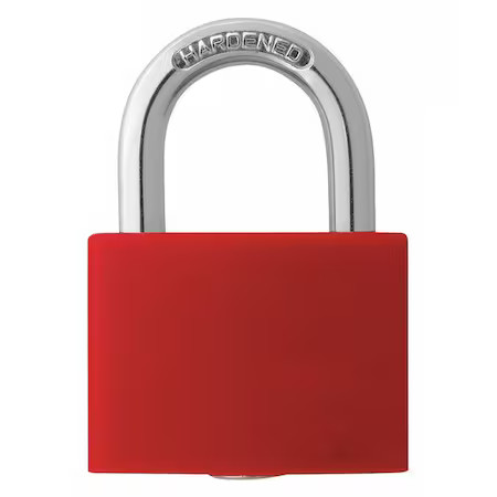 Zoro Select 48Jr18 Lockout Padlock, Keyed Alike, Aluminum, Red, 1 In Shackle,