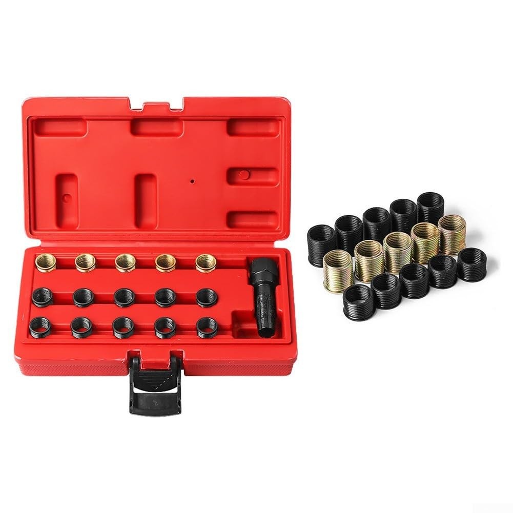 16PCS Spark Plug Thread Repair Kit M14x1.25 Tap Insert Tool Engine Repair Set