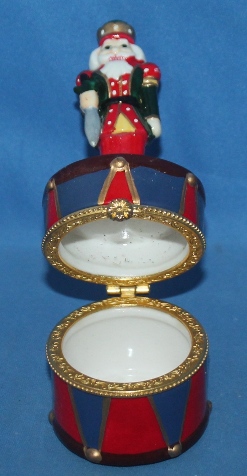 Nutcracker On A Drum Ceramic Trinket Box