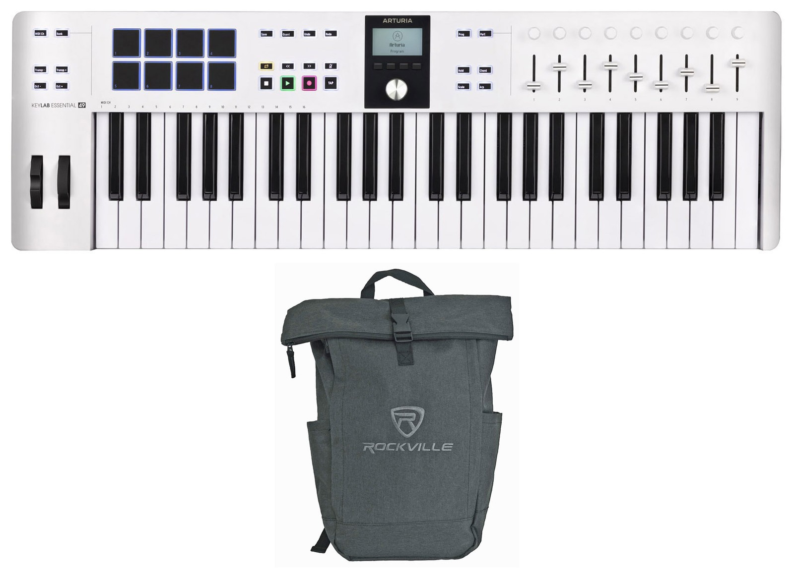 ARTURIA Keylab Essential 49 mk3 White 49-Key MIDI Keyboard Controller+Laptop Bag