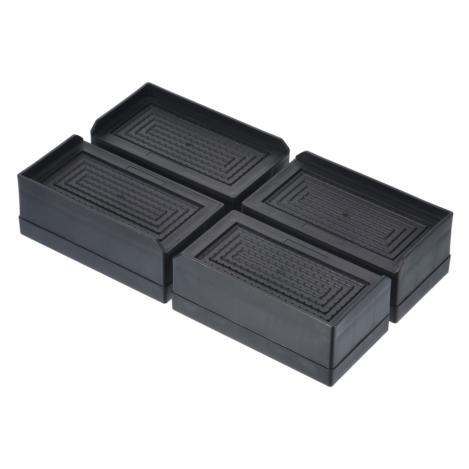 4pcs Furniture Risers 1.5" Rectangle Bed Risers Adjustable Couch Riser Black