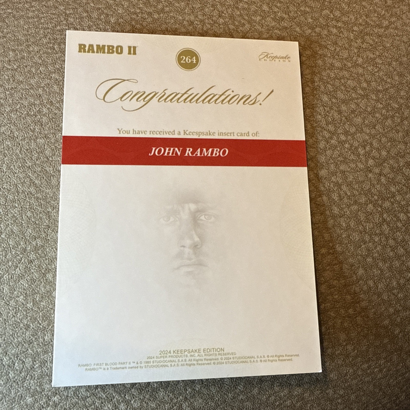 2024 Keepsake Rambo Edition #264 - John Rambo - Rambo II