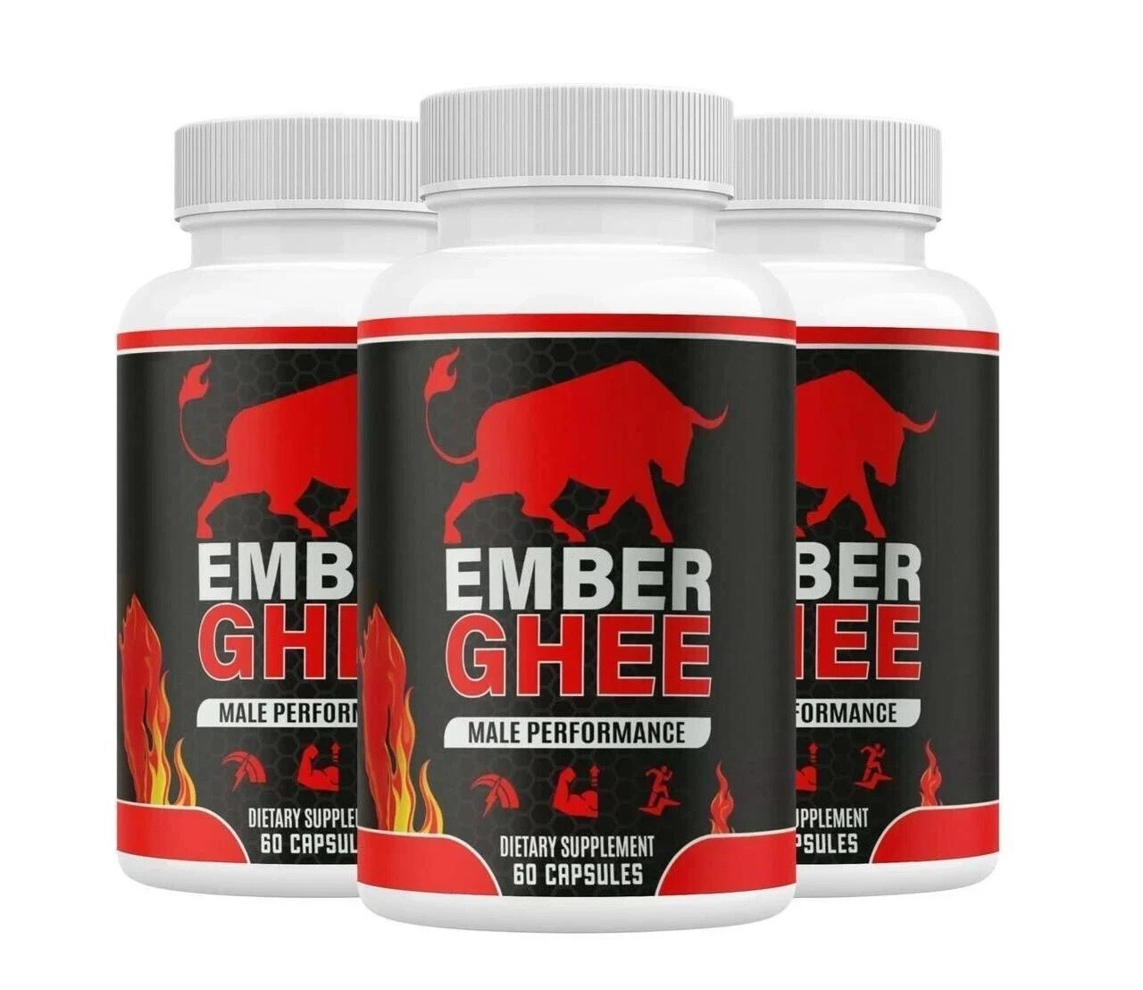 (3 Pack) Ember Ghee Capsules for Men ED EmberGhee Advanced Male Health 60Caps