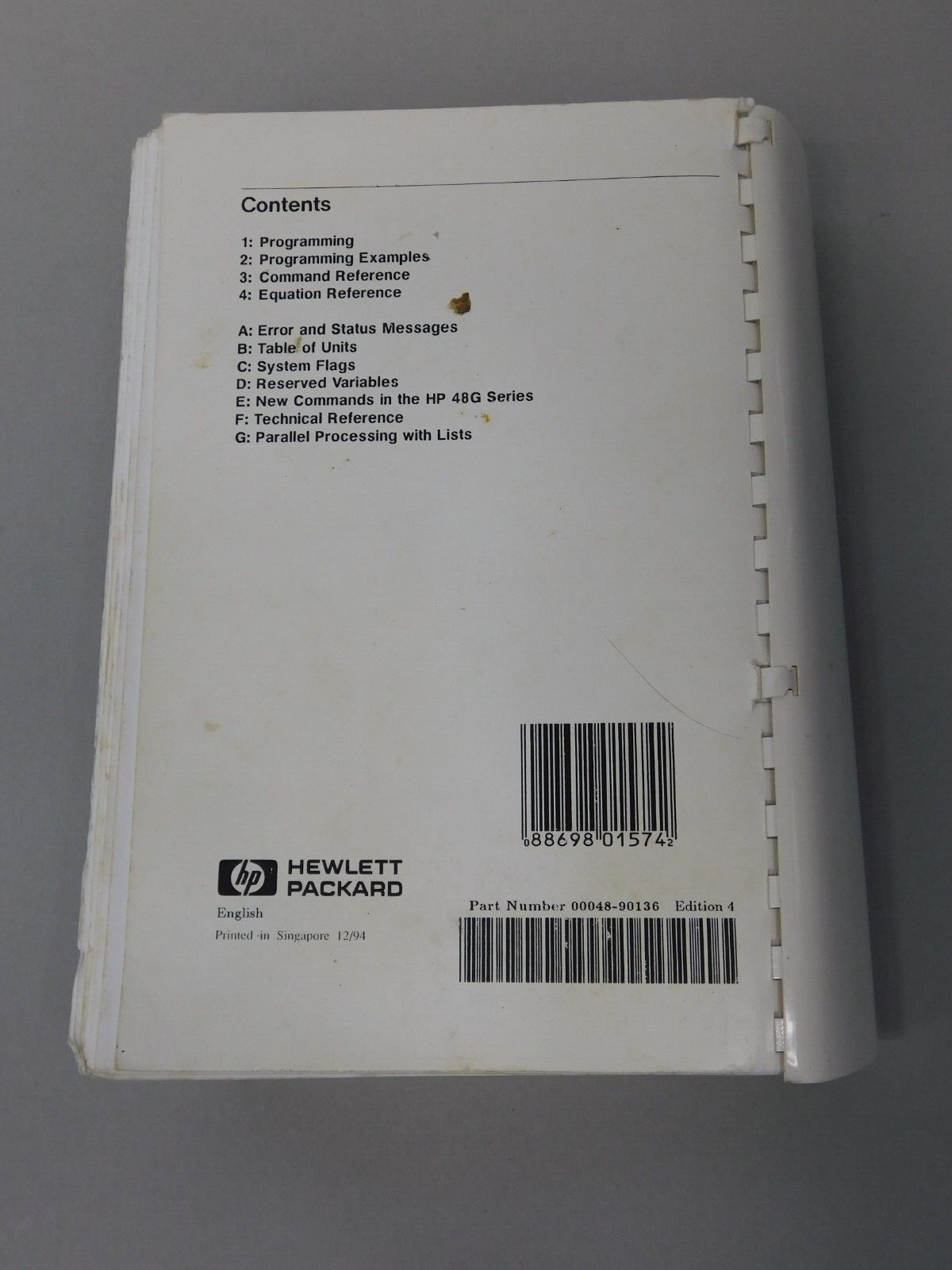 Hewlett Packard HP 48G Series Calculator Advanced User's Reference Manual 4th Ed
