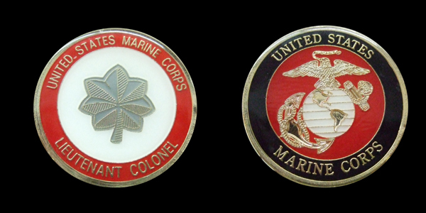 US MARINE CORPS LIEUTENANT COLONEL RANK CHALLENGE COIN MILITARY COLLECTIBLE