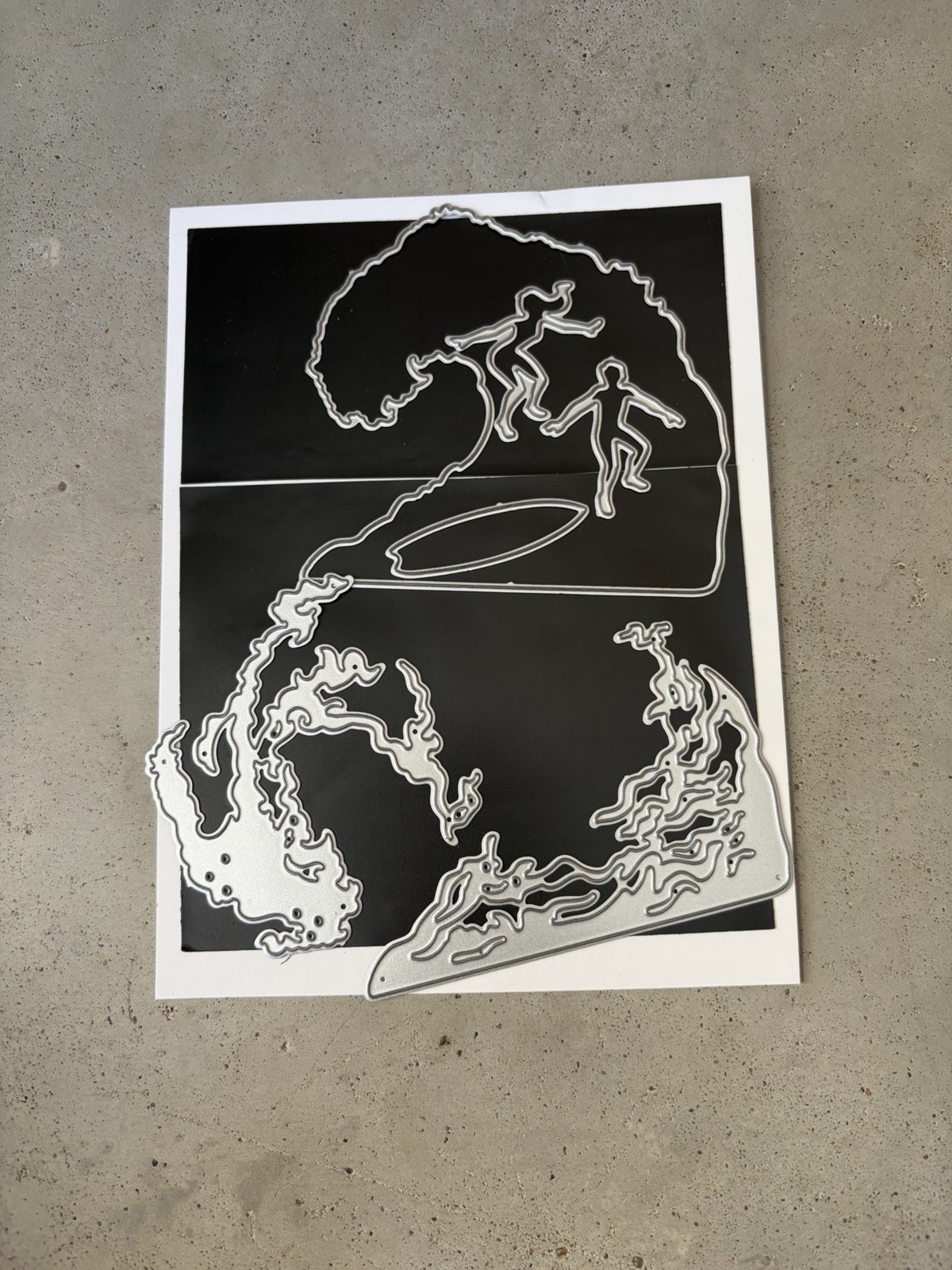Surfing Wave Metal Cutting Dies Surfer Ocean Beach Card Scrapbooking