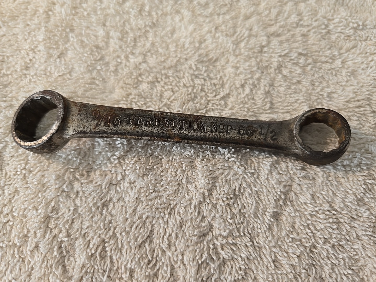 Vintage  Chromium Vanadium Perfection No-P 65 Box End Wrench 9/16"- 1/2"