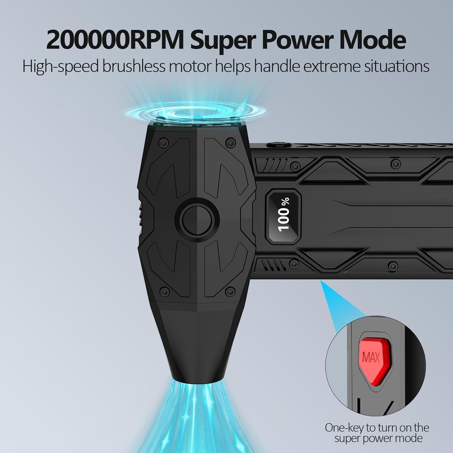 Electric 200000RPM Compressed Air Duster with Display for...