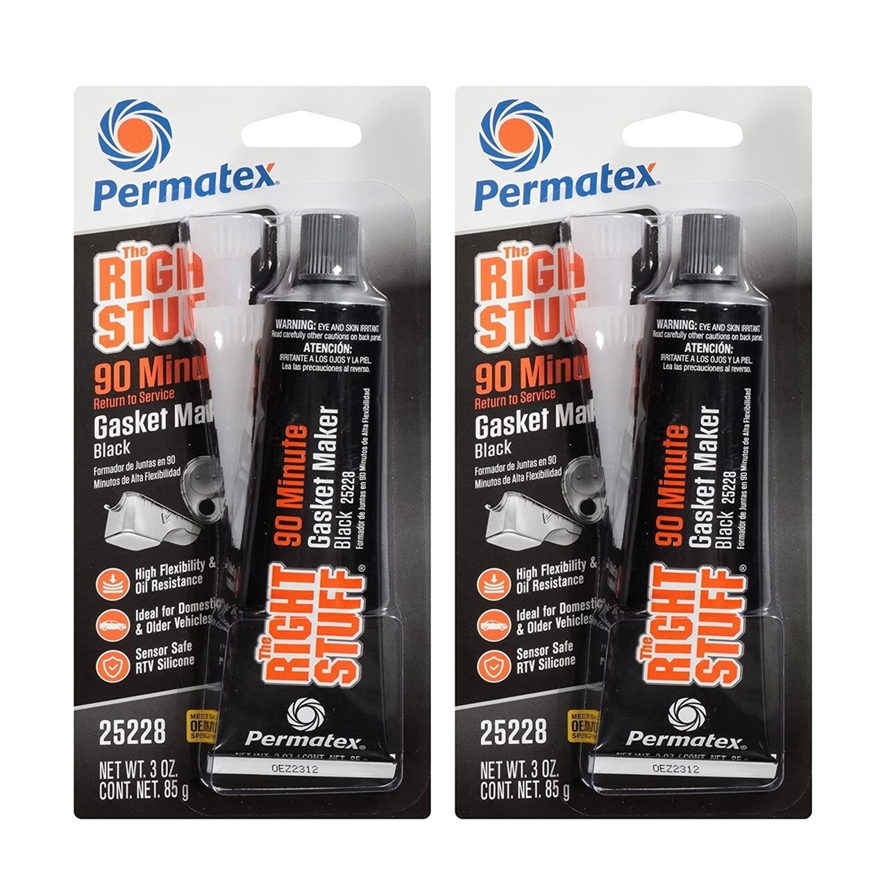 Permatex 25228 QTY. 2, The Right Stuff OEM 90 Minute Gasket Maker, 3 OZ DAS