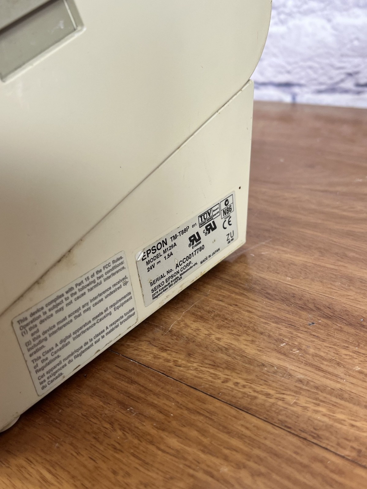 Epson TM-T88P M129A POS Compact Thermal Receipt Printer Parallel with AC Adapter