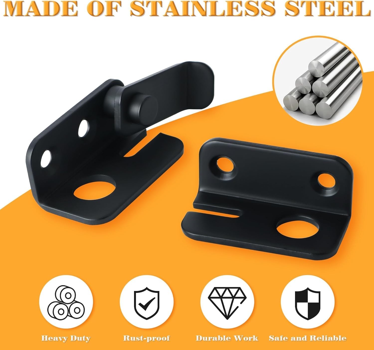 Matte Black Flip Latch Gate Lock - Stainless Steel Security Solution