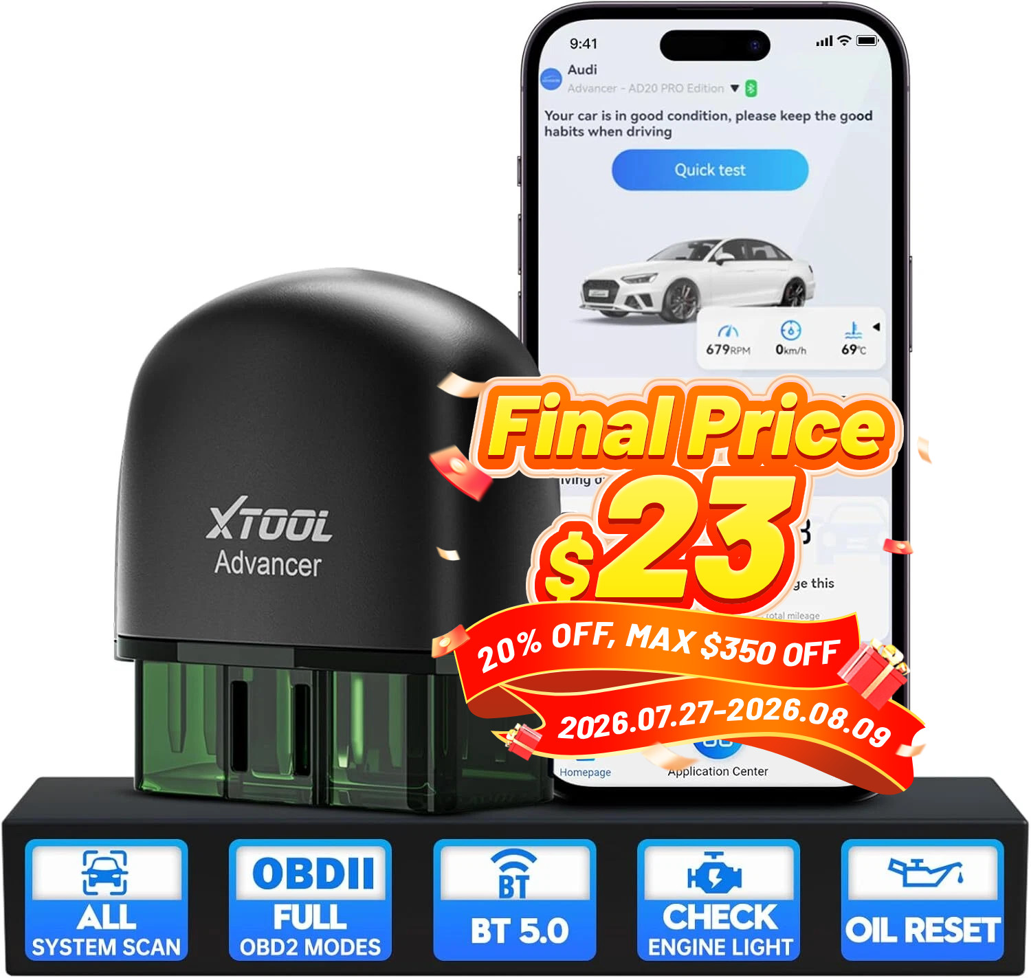 2026 XTOOL AD20 PRO OBD2 Scanner Code Reader Full System Car Diagnostic Tool