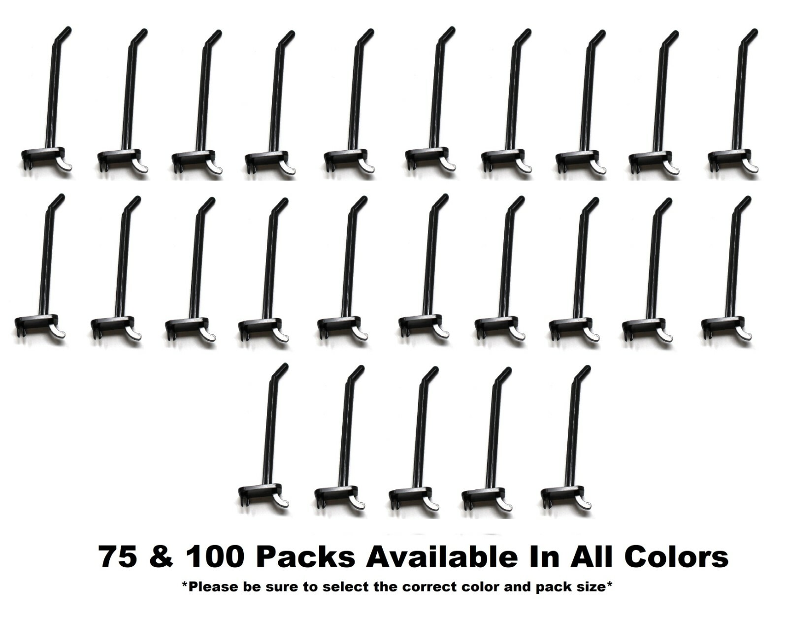 6" Plastic Pegboard Hooks Garage/Tools/Storage/Jewelry/Crafts/ 75 or 100 Pack