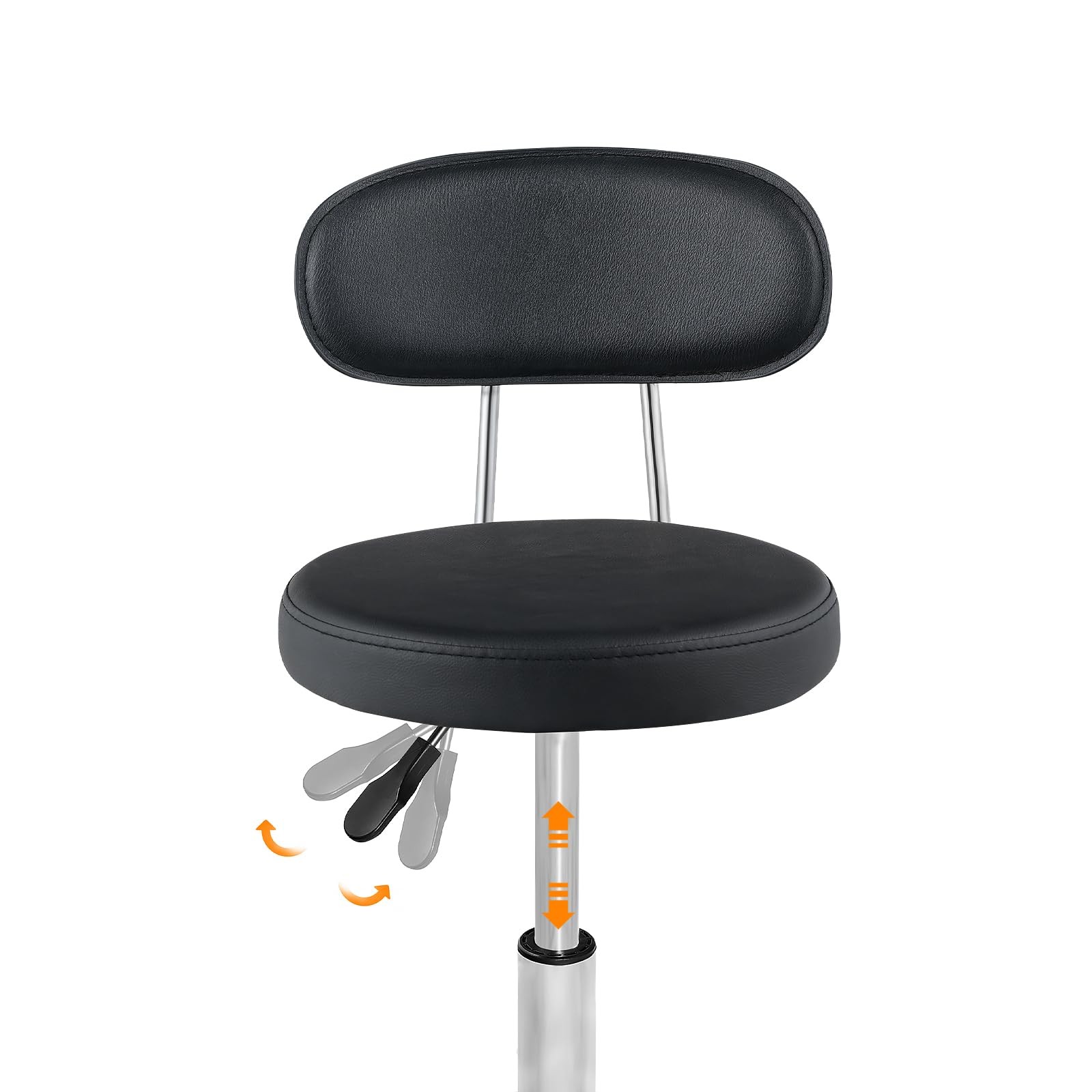 Height Adjustable Rolling Stool, 360° Rotating Drafting Chair, Multi-Purpose ...