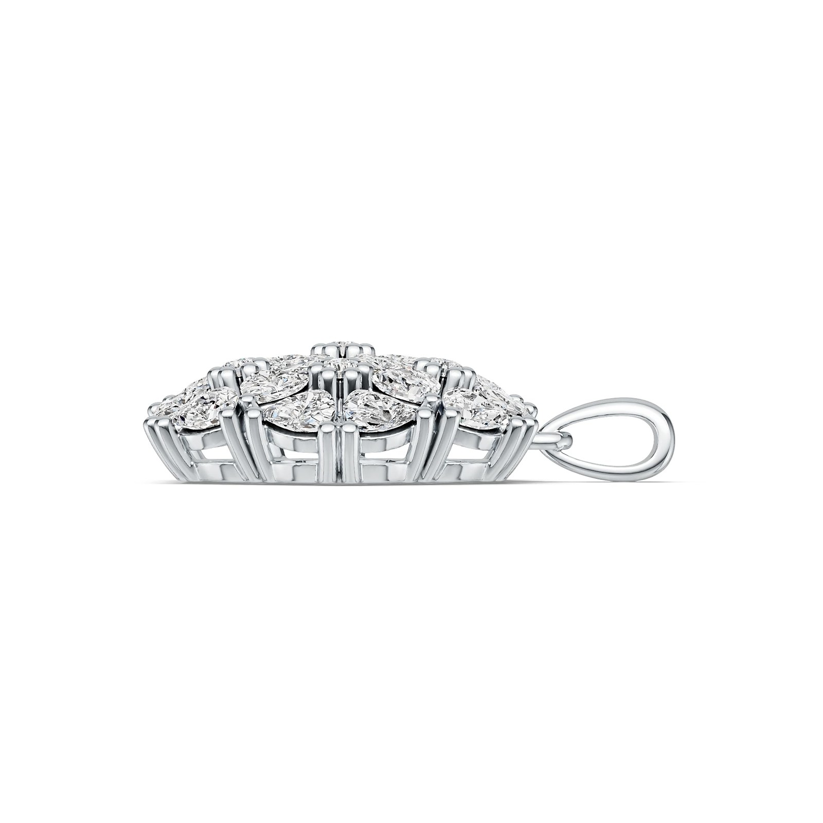 Sterling Silver Semi Mount Pendant Setting Trillion TR 4X4mm