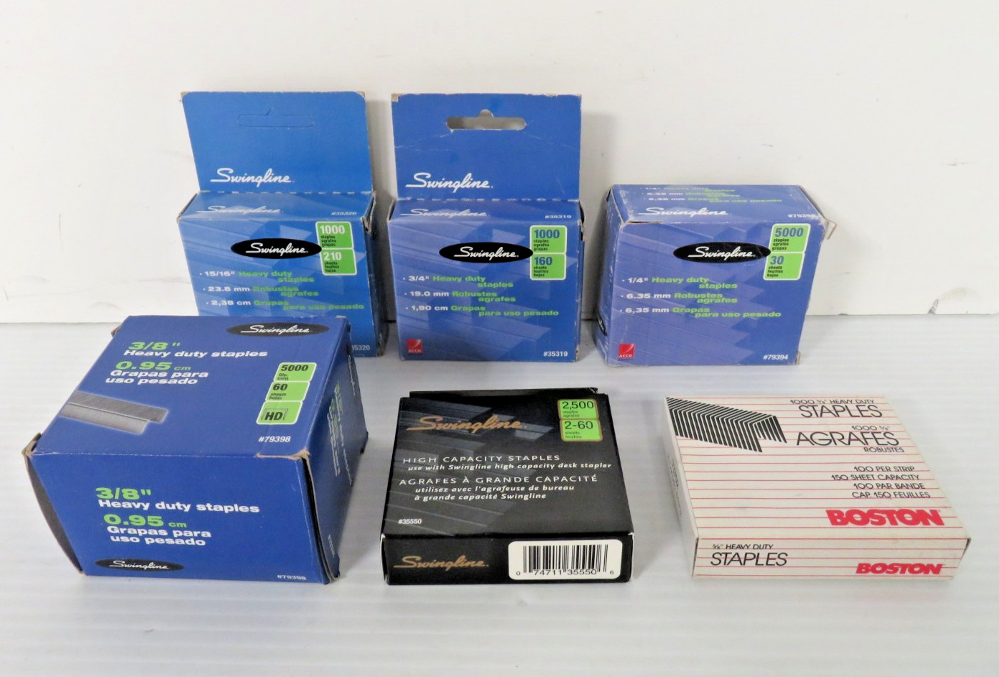 Lot of 6 Various Swingline Staples and Boston Heavy Duty