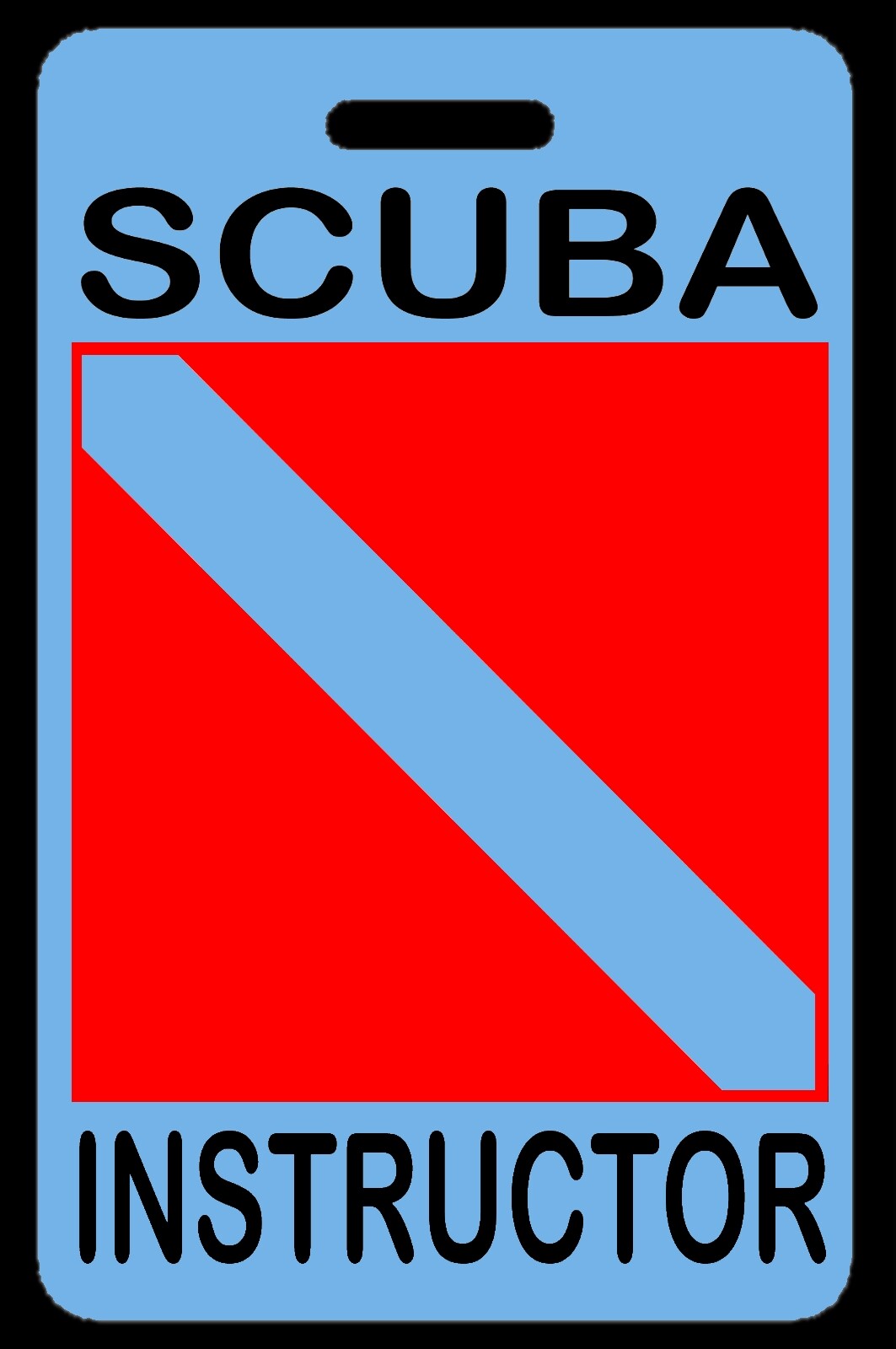 Sky Blue SCUBA Instructor SCUBA Diving Luggage/Gear Bag Tag - New