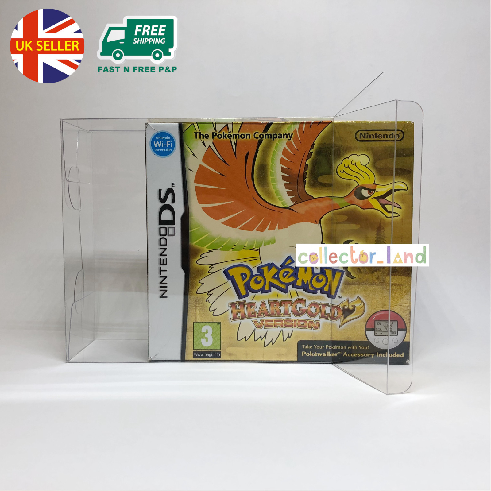 1 x BOX PROTECTOR Nintendo DS Pokemon Soul Silver Heart Gold CLEAR DISPLAY CASE