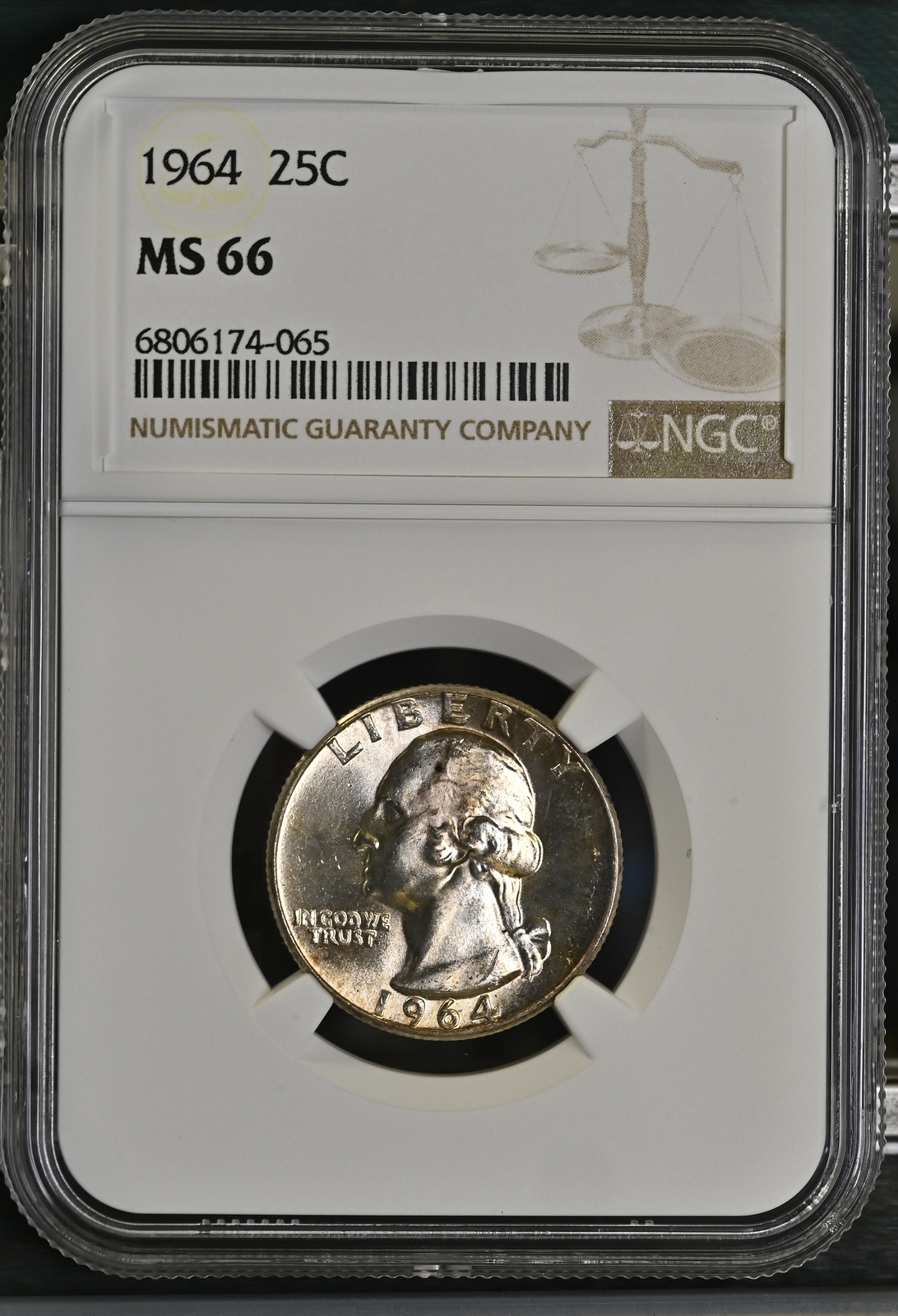 1964 P Quarter Dollars Silver Coinage NGC MS-66