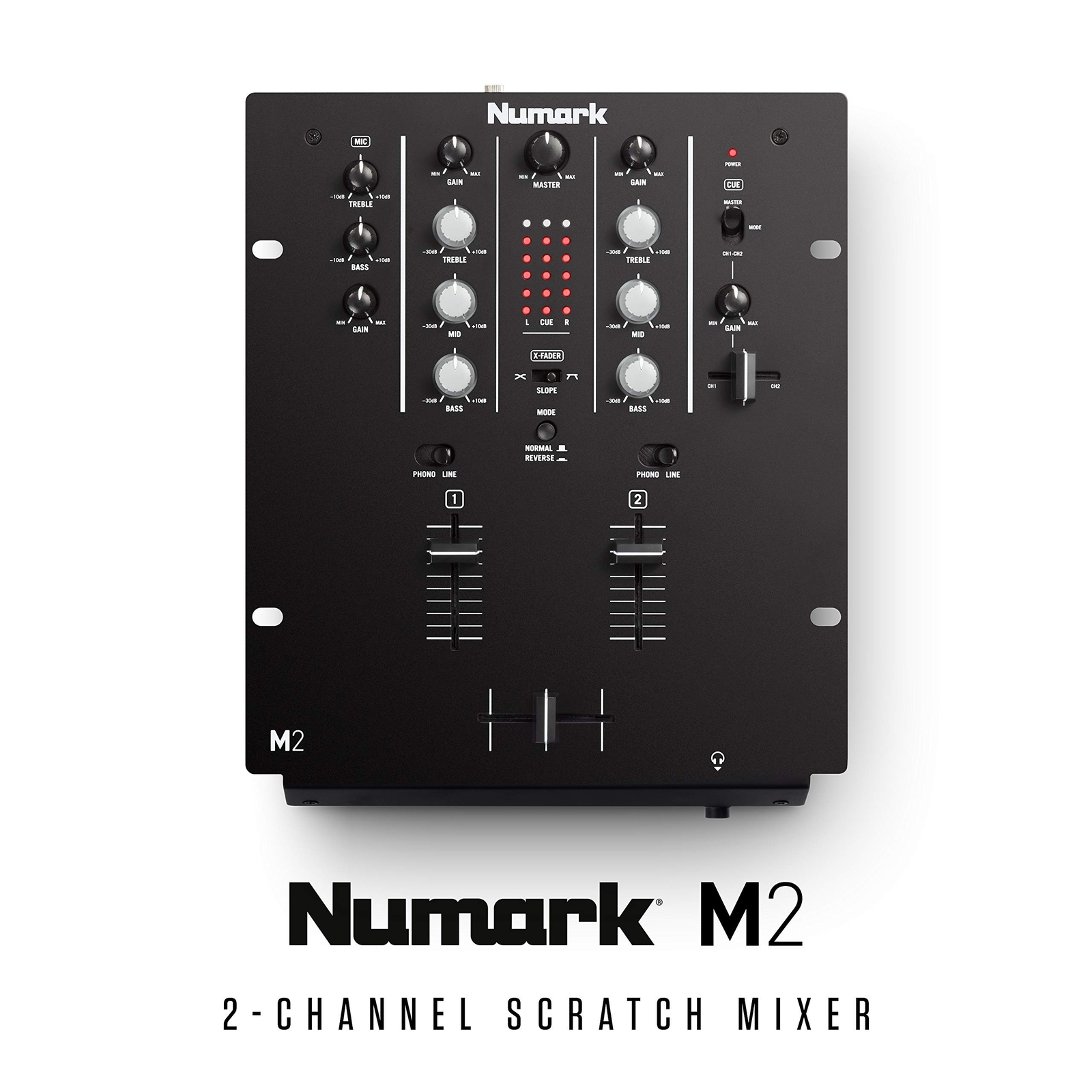 Numark M2 - 2-Channel Scratch DJ Mixer, Rack Mountable with 3-Band EQ, Microp...