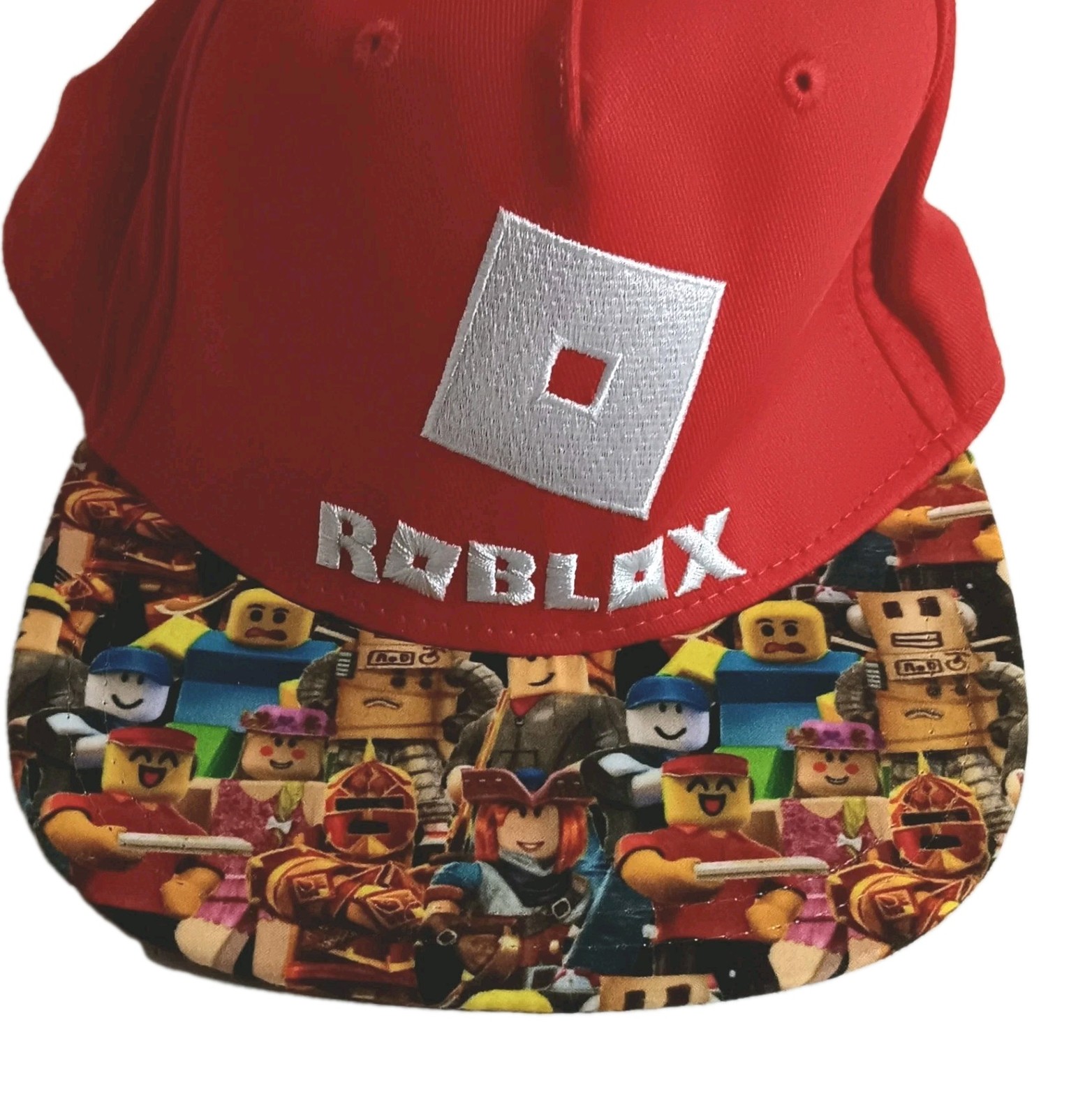 Roblox Hat Youth OSFM Red Multicolor Snap Back Gaming Graphic Gamer Cap EUC
