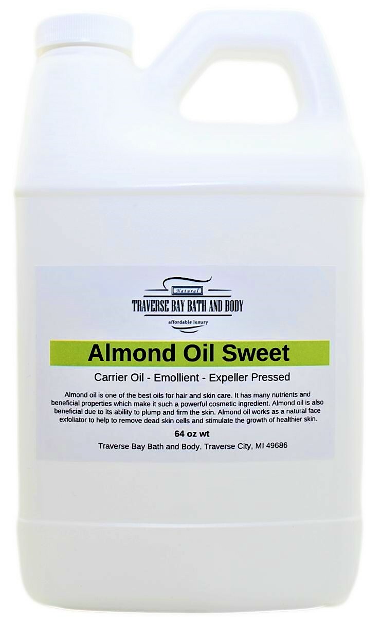 Sweet Almond Oil, Organic, cold press.100% pure, carrier oil, soap making 2oz-64