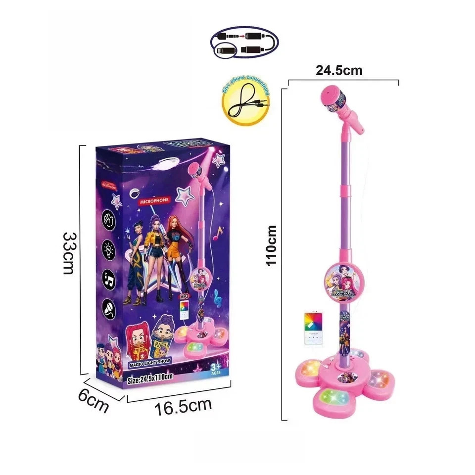 K-Pop Demon Music Microphone Toy for Kids – Light-Up Singing Microphone