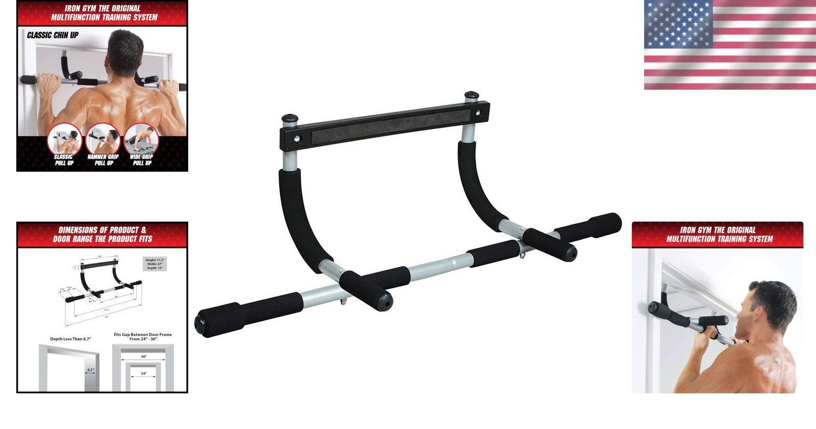 Pull-Up Bar - Total Upper Body Workout Bar for Doorway, Adjustable Width Lock...