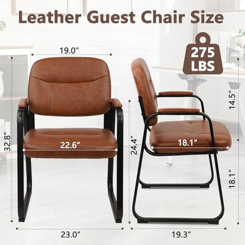Comfortable Reception Chairs Set 2 Padded Armrest Modern Office Lobby Seating