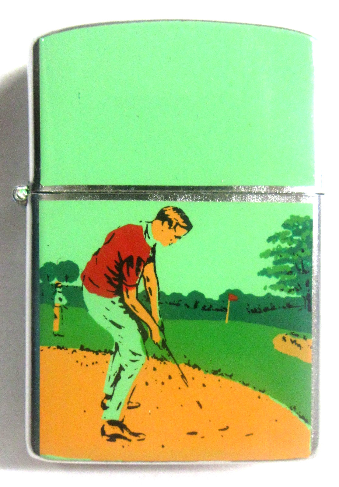 ca. 1960 GOLFER Auer cigarette lighter Japan MINT unused