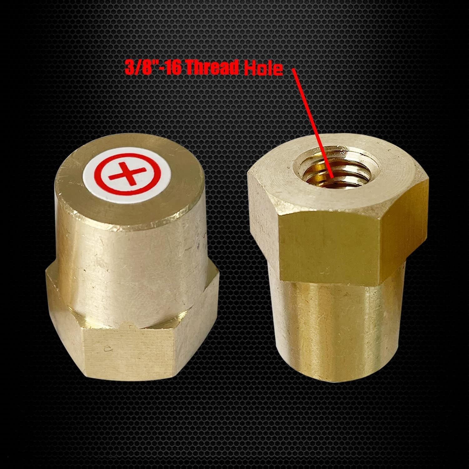 Battery Terminal Adapter 3/8"-16 Female Brass Post Extension Studs (4 Pack)