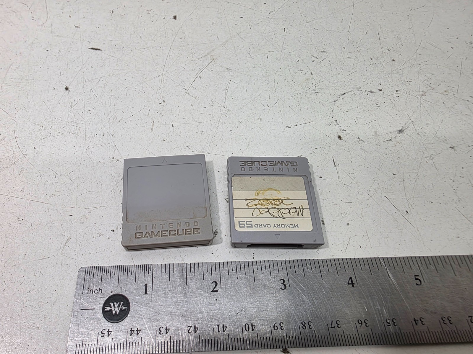 2x Official Genuine OEM Nintendo GameCube Memory Card 59 Blocks Grey DOL-008