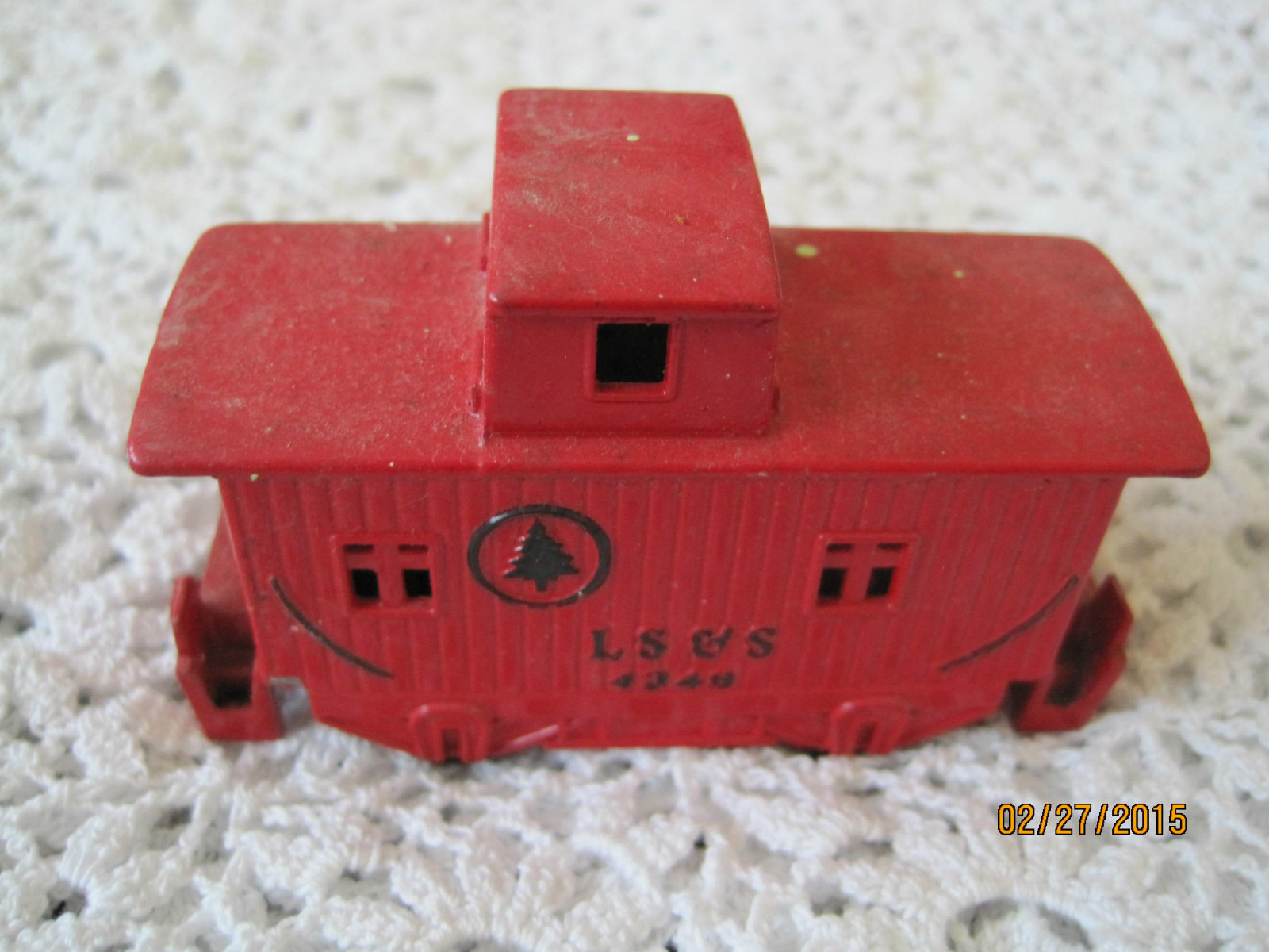 Red Train Car Pencil Sharpener Metal Vintage 3" LS & S 4349