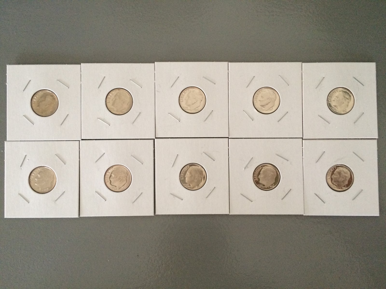 1970-1979-S Proof Roosevelt Dimes - Complete Decade Set