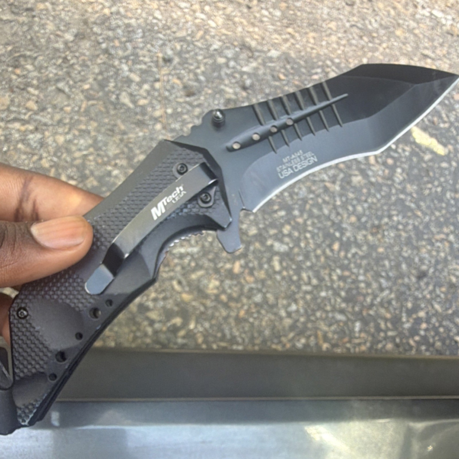 MTech USA MX-A814SW Tactical Knife Black Stainless Steel Blade Aluminum Handle