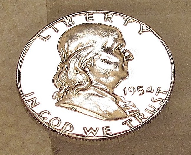 1954 Gem  Proof  Franklin  EYE CANDY " Blazing  Original  Luster "  #729 - 5