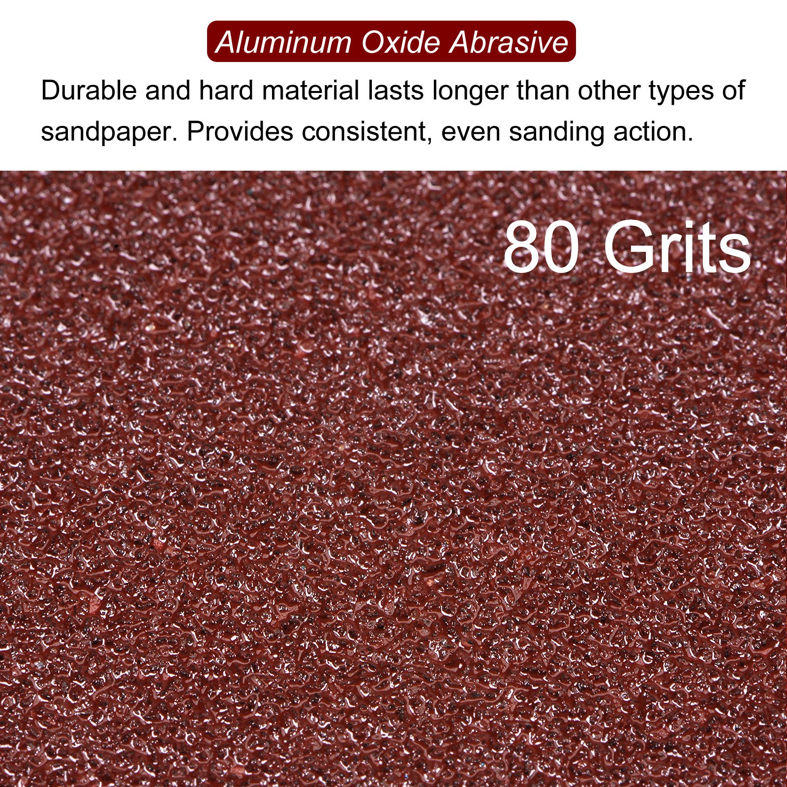 60pcs 80 Grits 80mm Aluminum Oxide Triangular Hook & Loop Sandpapers Pads