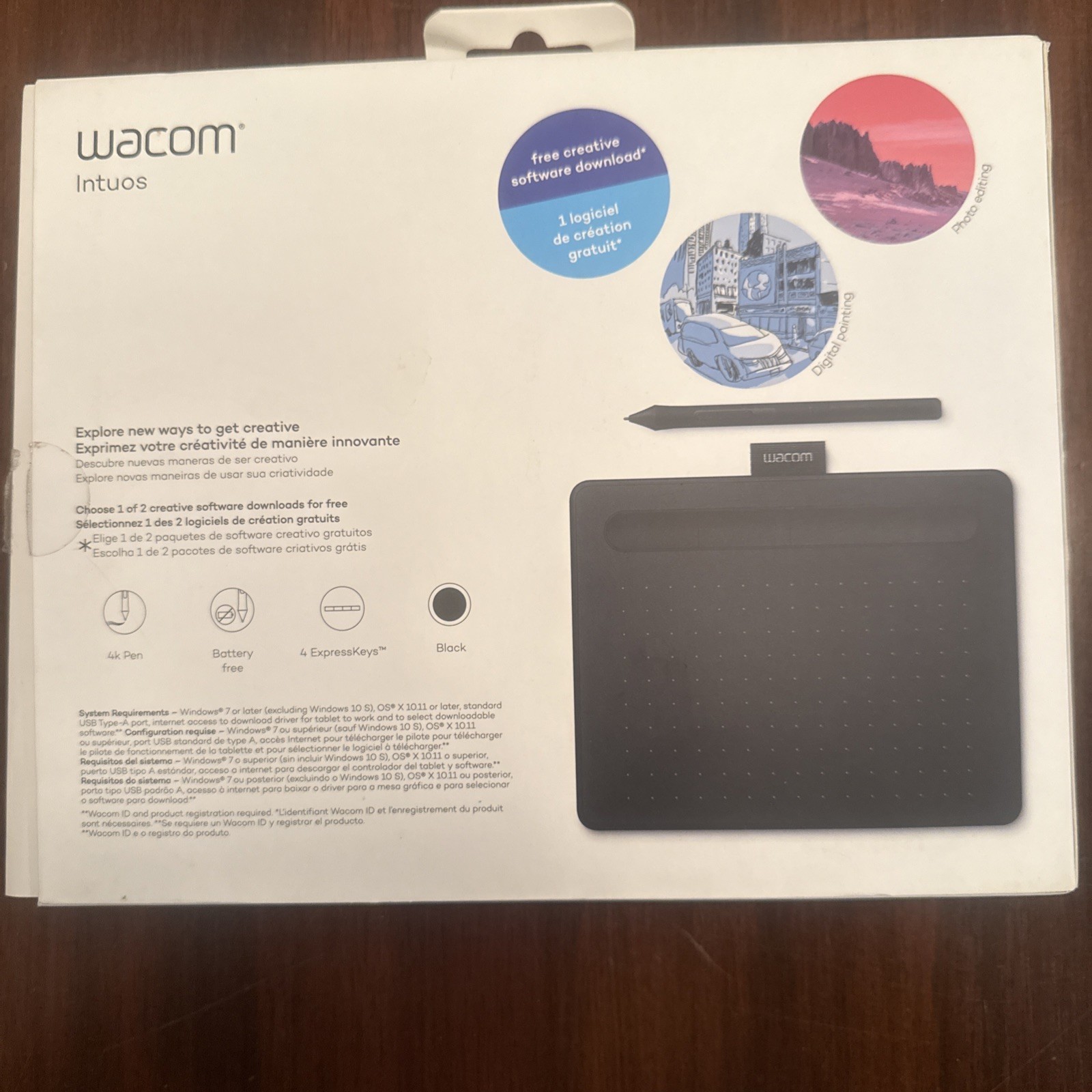 Wacom Intuos Small Graphics Drawing Tablet with Pen Stylus & USB Cable CTL-4100