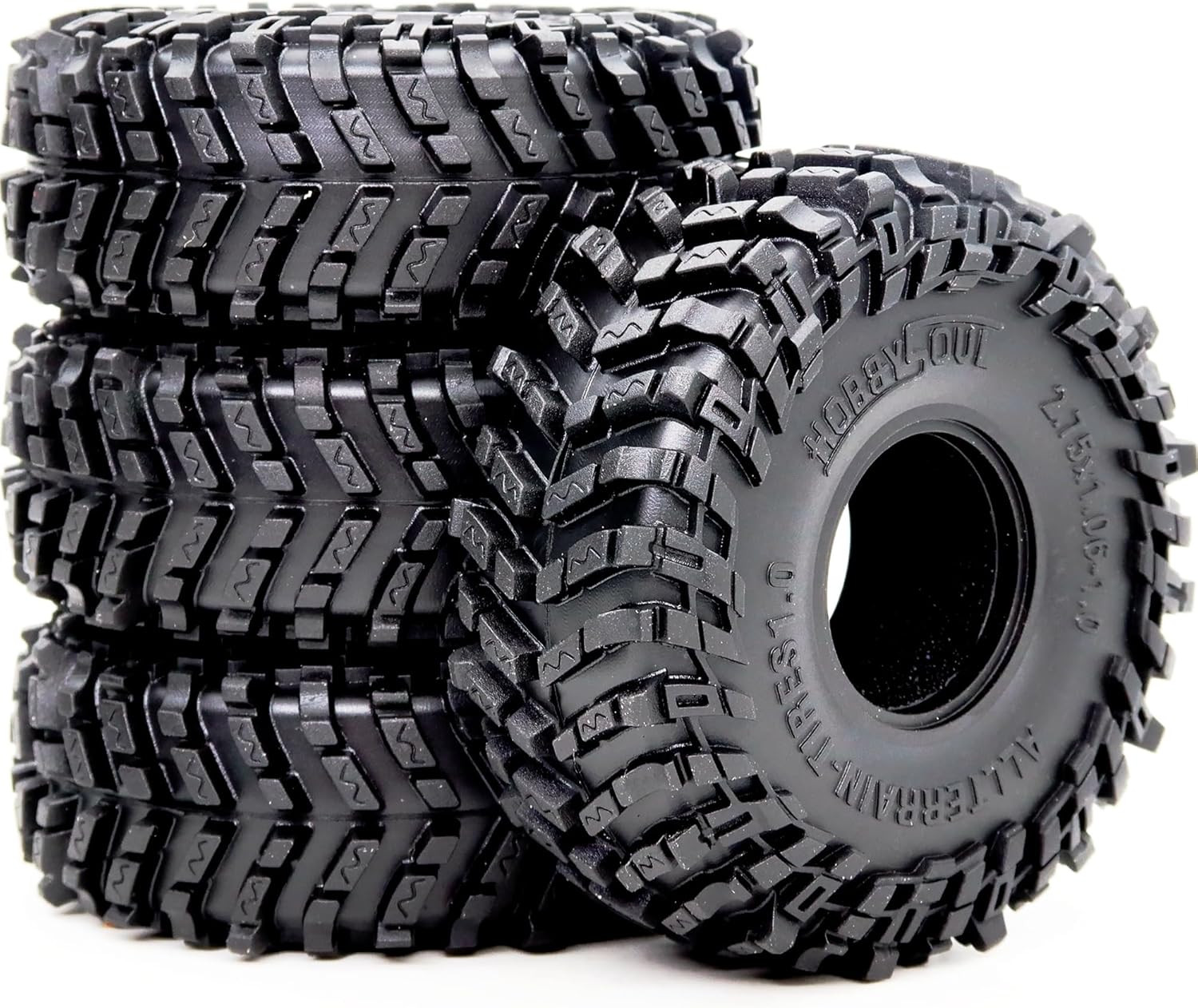 1.0 RC Crawler Tires 70mm All Terrain Super Soft Sticky Mud Tyres SCX24 TRX4M Up
