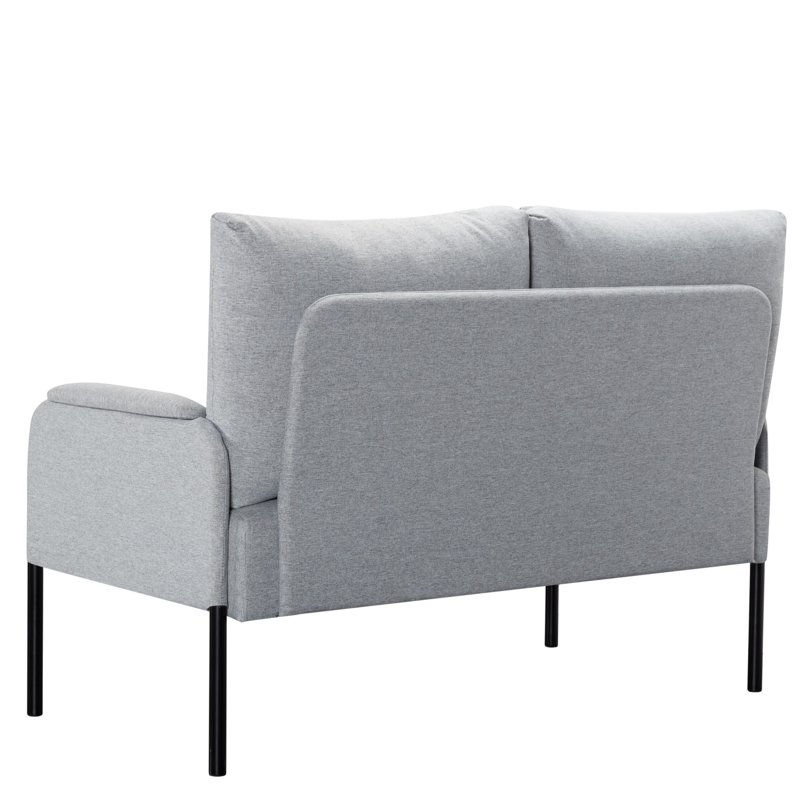 45.7" Metal Frame Loveseat 2-Seat Linen Blend Sinuous Spring Removable Cushions