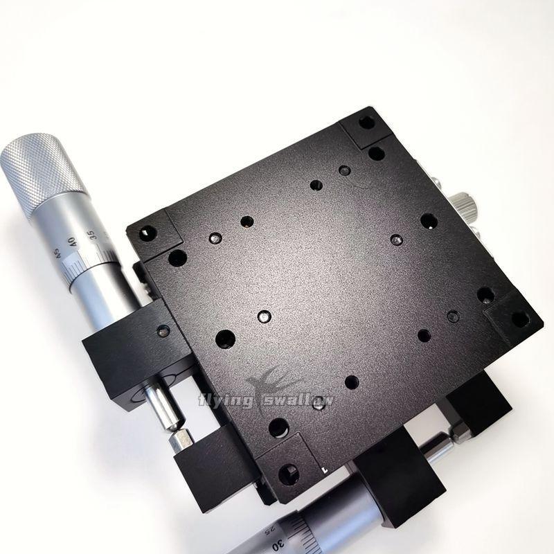 XY Micrometer Fine Tuning Platform Manual Tuning Roller Linear Stage 80*80*40mm