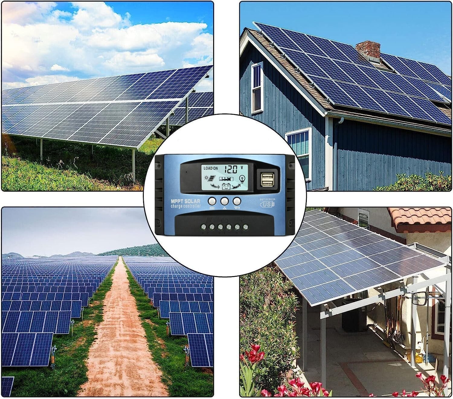 MPPT Solar Charge Controller with LCD & Memory Function for Enhanced Efficiency
