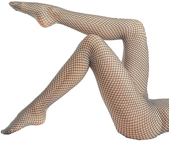 Hue Women's Two Tone Net Tights (18289) M/L White W/Black