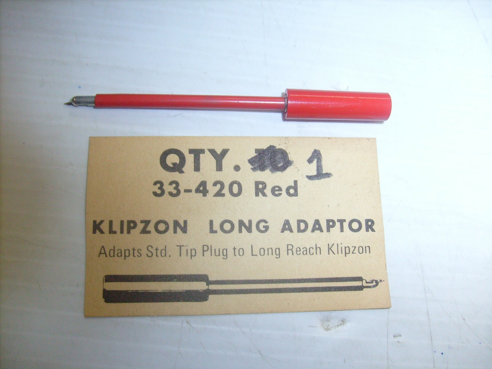 Klipzon Long Adapter 33-420 Red for probe crystal radio projects RADIO SHOP TOOL